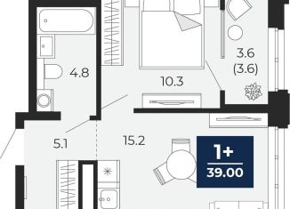 Продажа однокомнатной квартиры, 39 м2, Тюмень, Ленинский округ