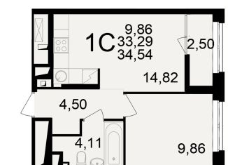Продам 2-ком. квартиру, 34.5 м2, Рязань