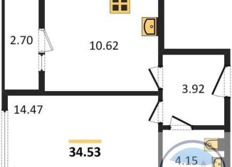 Продается однокомнатная квартира, 34.5 м2, Калининград