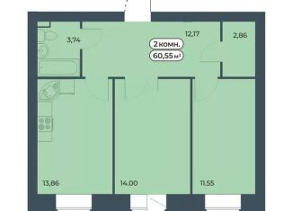 Продается 2-комнатная квартира, 60.6 м2, Красноярский край, улица Светлова, 13