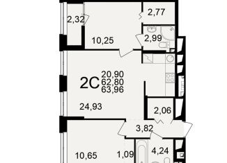 Продаю 2-ком. квартиру, 64 м2, Рязань
