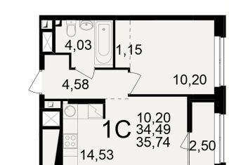 Продаю двухкомнатную квартиру, 35.7 м2, Рязань