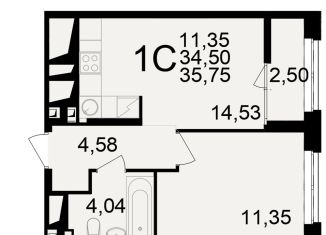 Продаю двухкомнатную квартиру, 35.8 м2, Рязань