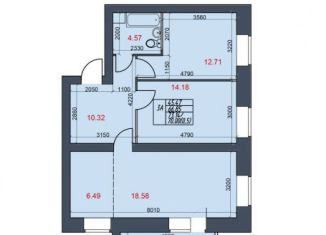 Продам трехкомнатную квартиру, 70 м2, Череповец, Октябрьский проспект, 98