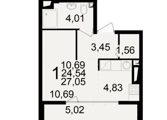 2-ком. квартира на продажу, 27.1 м2, Рязань