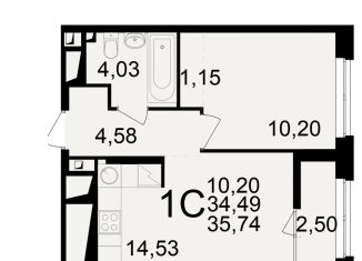 Продам двухкомнатную квартиру, 35.7 м2, Рязань