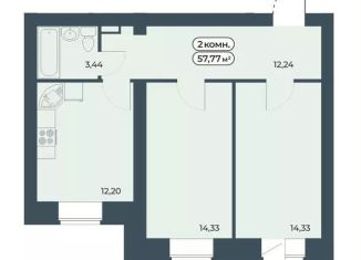 2-ком. квартира на продажу, 57.8 м2, Красноярский край, улица Светлова, 13