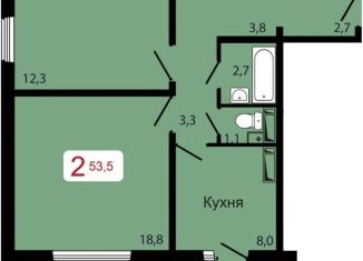 2-ком. квартира на продажу, 53.5 м2, Красноярский край