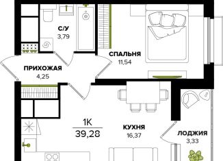 Продажа однокомнатной квартиры, 36 м2, Тула