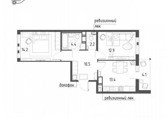 Продам двухкомнатную квартиру, 59.6 м2, посёлок Шушары