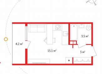 Квартира на продажу студия, 20.6 м2, деревня Новое Девяткино, Главная улица, 2