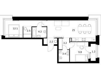 Продается 2-комнатная квартира, 63.6 м2, Татарстан, ЖК Сиберово, 2