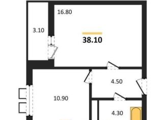 Продажа 1-комнатной квартиры, 38.1 м2, Воронеж