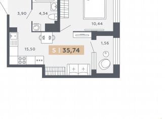 Продам 1-комнатную квартиру, 35.7 м2, Санкт-Петербург, Московское шоссе, 13ВА, ЖК Звёзды Столиц
