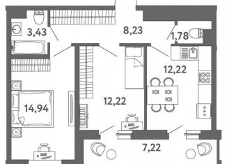 Продам двухкомнатную квартиру, 56.4 м2, Санкт-Петербург, улица Чирикова, 5, ЖК Аквилон Залив