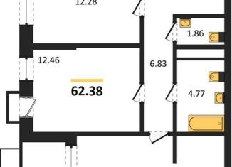 Продается 2-ком. квартира, 62.4 м2, Воронеж, набережная Чуева, 7