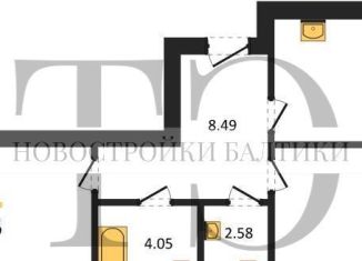Продаю 2-ком. квартиру, 62 м2, Калининград, Арсенальная улица, 31к4