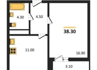 Продаю 1-ком. квартиру, 38.3 м2, Воронеж, Ленинградская улица, 17
