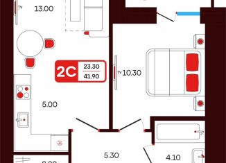 Продается 2-ком. квартира, 41.9 м2, Туймазы, переулок Луначарского, 3