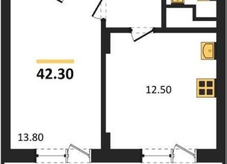 Однокомнатная квартира на продажу, 42.3 м2, Воронеж
