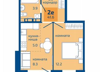Продается 2-комнатная квартира, 41.6 м2, Пермь