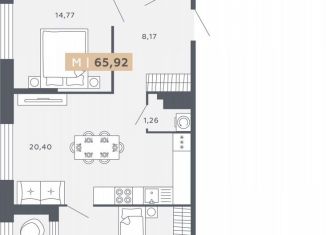 2-комнатная квартира на продажу, 65.9 м2, Санкт-Петербург, Московское шоссе, 13ВА, ЖК Звёзды Столиц