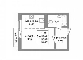 Продажа 1-ком. квартиры, 24.4 м2, Челябинск