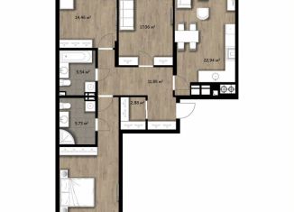 3-комнатная квартира на продажу, 105.8 м2, Рязань, Гражданская улица, 19