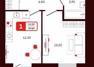Продажа однокомнатной квартиры, 37.8 м2, Туймазы, переулок Луначарского, 3