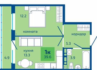 1-ком. квартира на продажу, 39.6 м2, Пермь