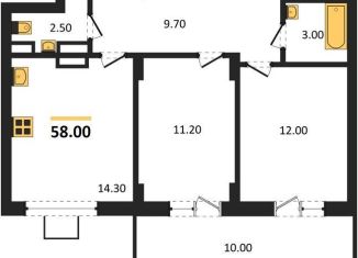 Продам 2-ком. квартиру, 58 м2, Воронеж