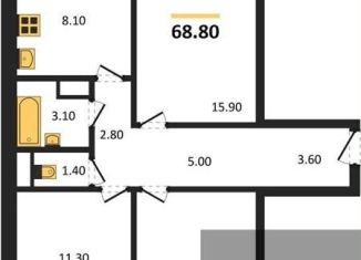 Продажа трехкомнатной квартиры, 68.8 м2, Воронеж, улица Шибилкина, 9