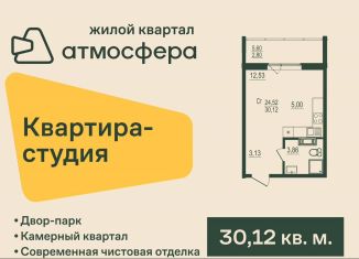 Продажа квартиры студии, 30.1 м2, посёлок Западный, улица Дружбы, с3