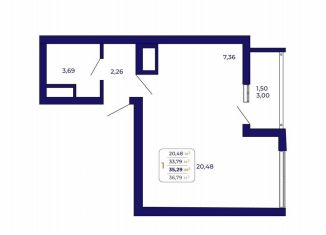 Продам квартиру студию, 35.3 м2, Республика Башкортостан, проспект Дружбы Народов, 5