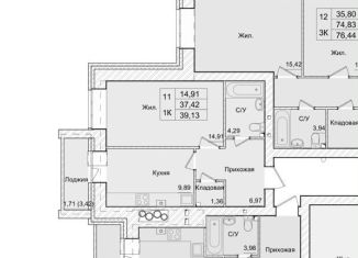 1-ком. квартира на продажу, 39.2 м2, Калуга, 3-й Академический проезд, 10