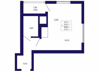 Продается квартира студия, 31.5 м2, Республика Башкортостан, проспект Дружбы Народов, 5