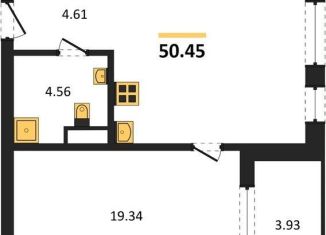 1-комнатная квартира на продажу, 50.4 м2, Воронеж, набережная Чуева, 7