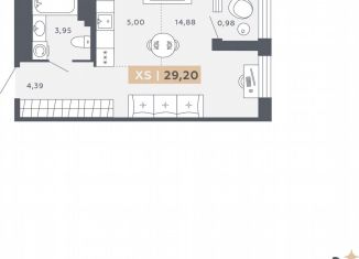 Квартира на продажу студия, 29.2 м2, Санкт-Петербург, Московское шоссе, 13ВА, ЖК Звёзды Столиц