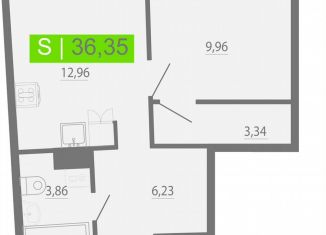 Однокомнатная квартира на продажу, 36.4 м2, Мурино