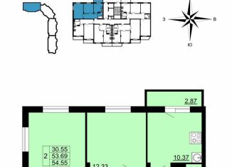 Продаю 2-ком. квартиру, 54.6 м2, Владимир, улица Родионовка, 4А