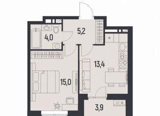 1-ком. квартира на продажу, 39.7 м2, Пермь, улица Советской Армии, 95