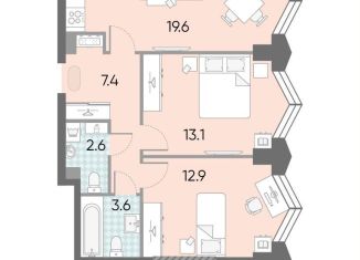 Продам 2-ком. квартиру, 59.2 м2, Москва, ЖК Зиларт, 21/22, метро ЗИЛ
