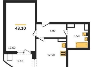 Продам 1-комнатную квартиру, 43.1 м2, Воронеж, улица Шибилкина, 5