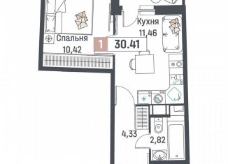 Продается 1-ком. квартира, 30.4 м2, Мурино, ЖК Авиатор