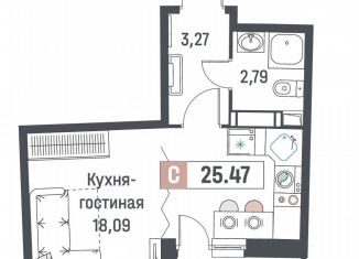 Квартира на продажу студия, 25.5 м2, Мурино, ЖК Авиатор, проспект Авиаторов Балтики, 29к2
