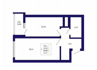 Продам 1-комнатную квартиру, 43.7 м2, Республика Башкортостан, проспект Дружбы Народов, 5