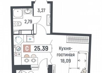Продам квартиру студию, 25.4 м2, Мурино, ЖК Авиатор