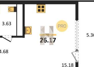 Продажа квартиры студии, 26.2 м2, Воронеж, набережная Чуева, 7