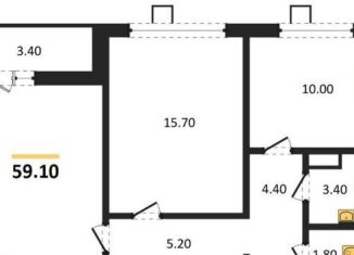 2-комнатная квартира на продажу, 59.1 м2, Воронеж