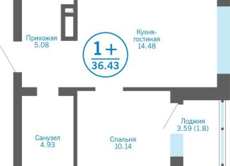 Продается 1-ком. квартира, 36.4 м2, деревня Патрушева, улица Лермонтова, 6, ЖК Никольский